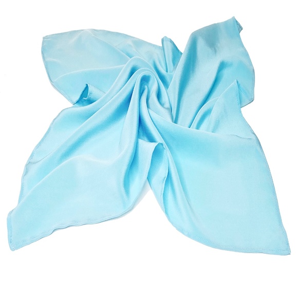 NWT SILKLETTE Cerulean Blue 100% Fine Silk Kerchief Scarf - Picture 4 of 4
